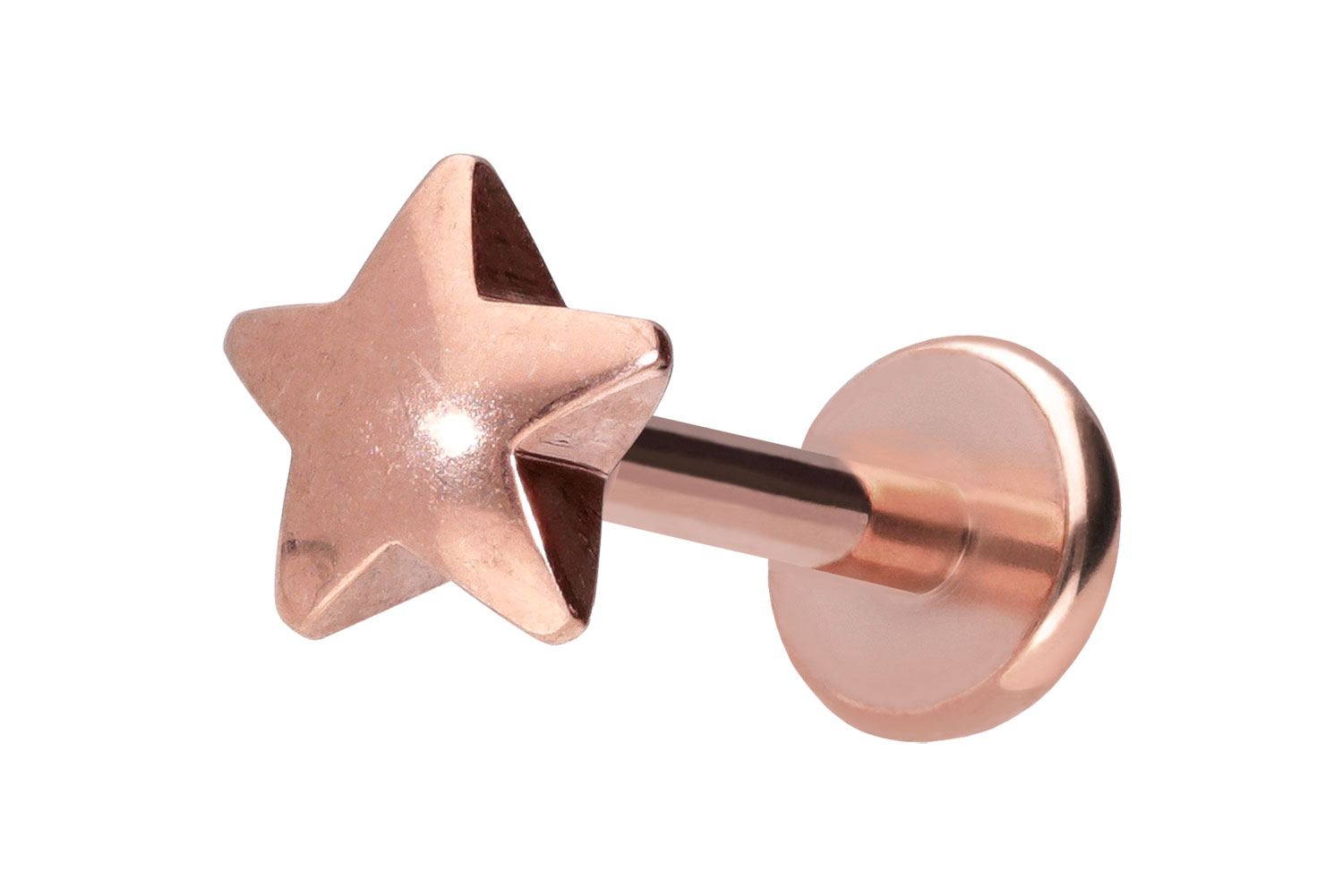 Titan Labret Piercing mit Push Fit STERN